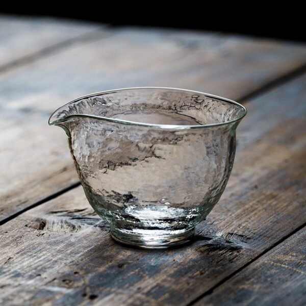 Hammered Pattern Transparent Glass Fair Cup