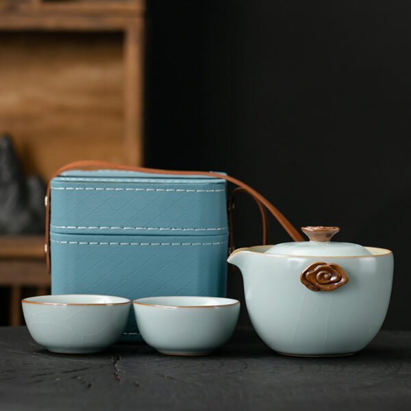 Jingdezhen Ru Kiln Porcelain Travel Tea Set