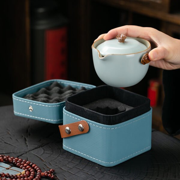 Jingdezhen Ru Kiln Porcelain Travel Tea Set - Image 4