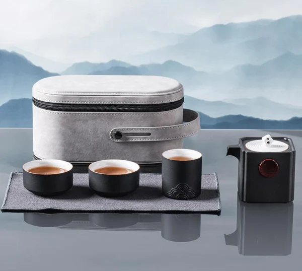 Portable Landscape-Themed Travel Tea Set