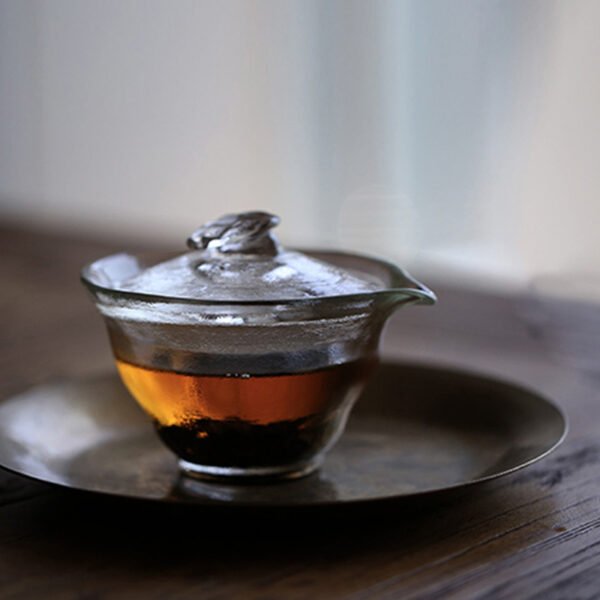 Handcrafted Lid Thickened Glass Gai Wan – modern Chinese tea brewing vessel with heat-resistant glass