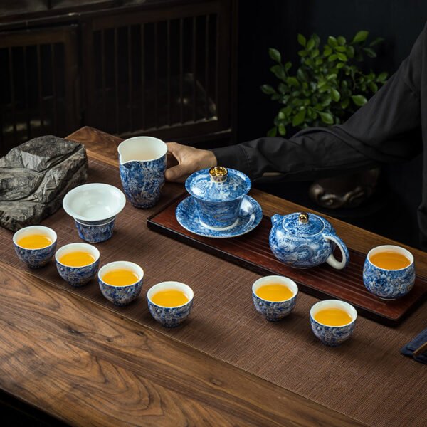 Dehua Kung Fu Tea Set (Filigree Silver Dragon)