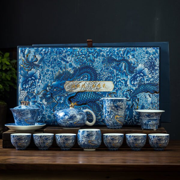 Dehua Kung Fu Tea Set (Filigree Silver Dragon) - Image 3
