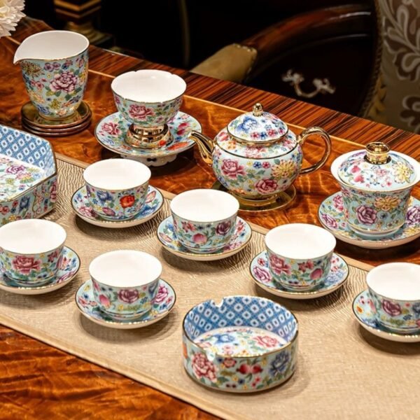 Jingdezhen Enamel - colored Tea Set