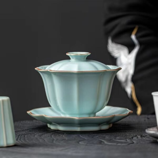 Ru Kiln Three - Talent Gaiwan Kung Fu Tea Set - Image 2