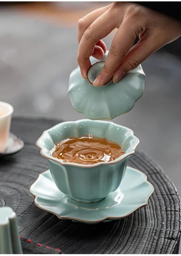 Ru Kiln Three - Talent Gaiwan Kung Fu Tea Set - Image 4